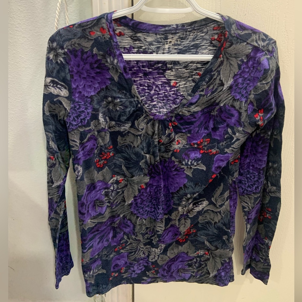 Dark Black and Purple Patterned Shirt